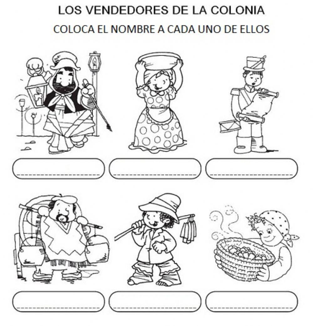 Los vendedores de la época colonial