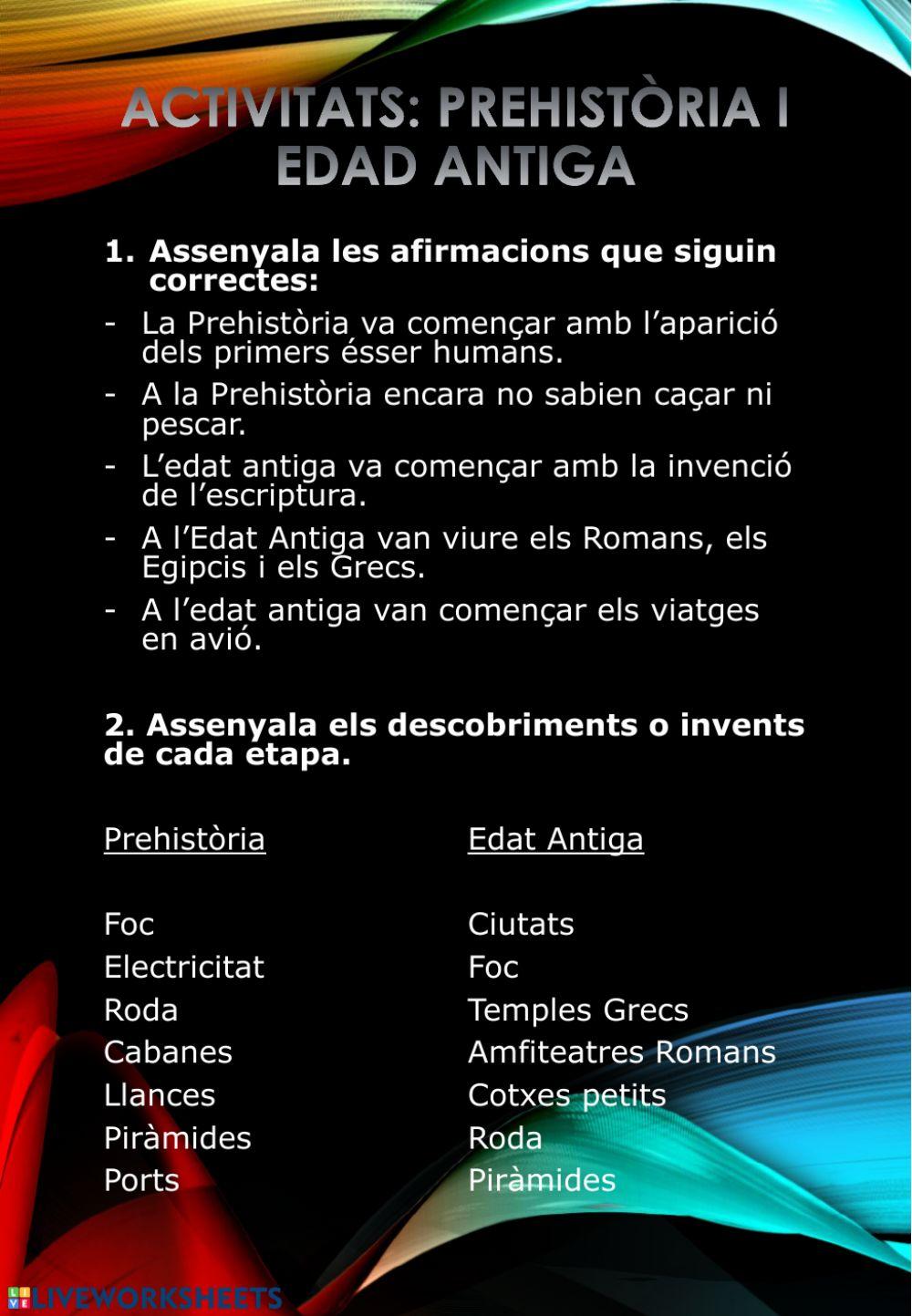 Prehistòria i Edat Antiga