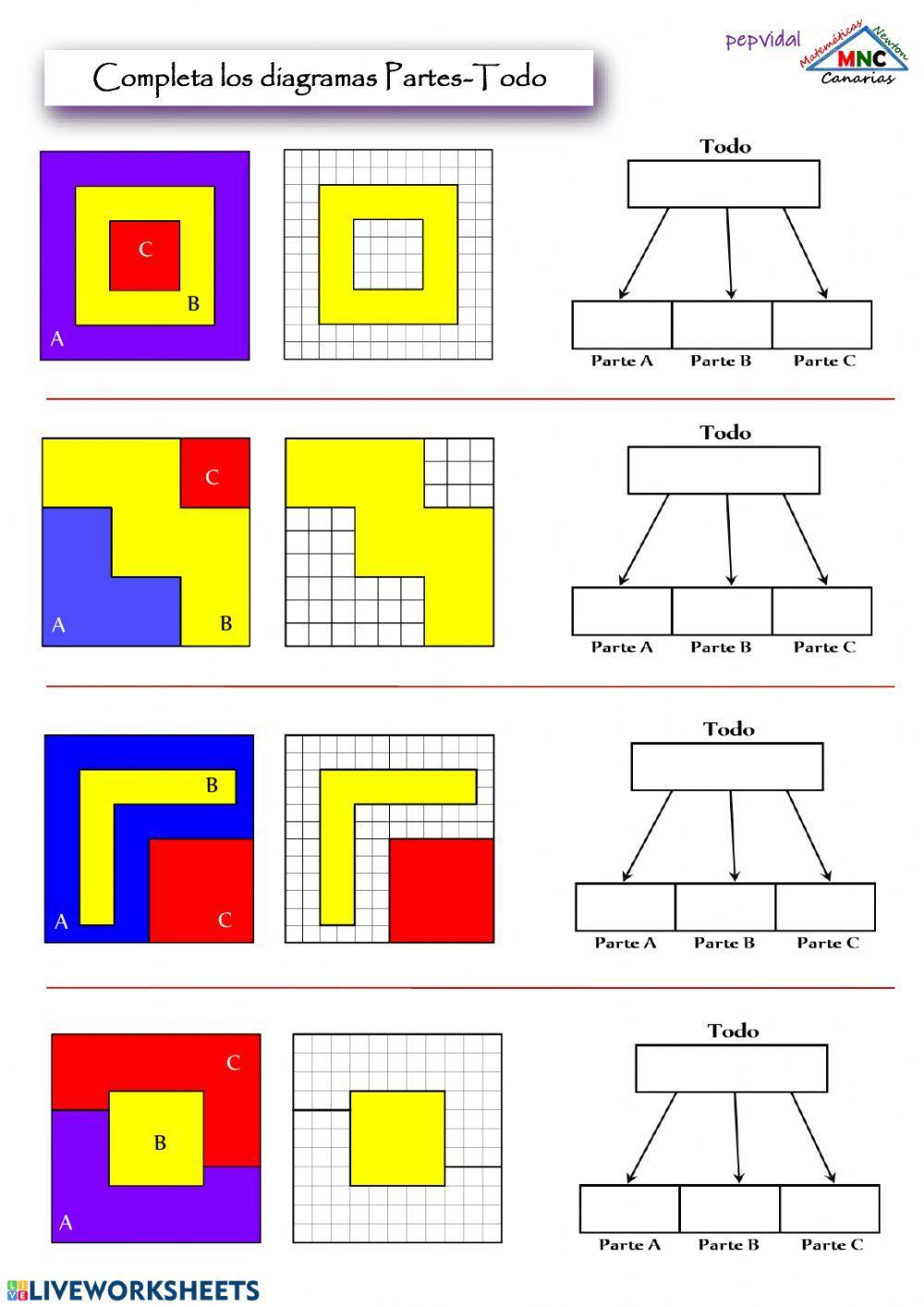 Porcentajes en figuras geométricas 3