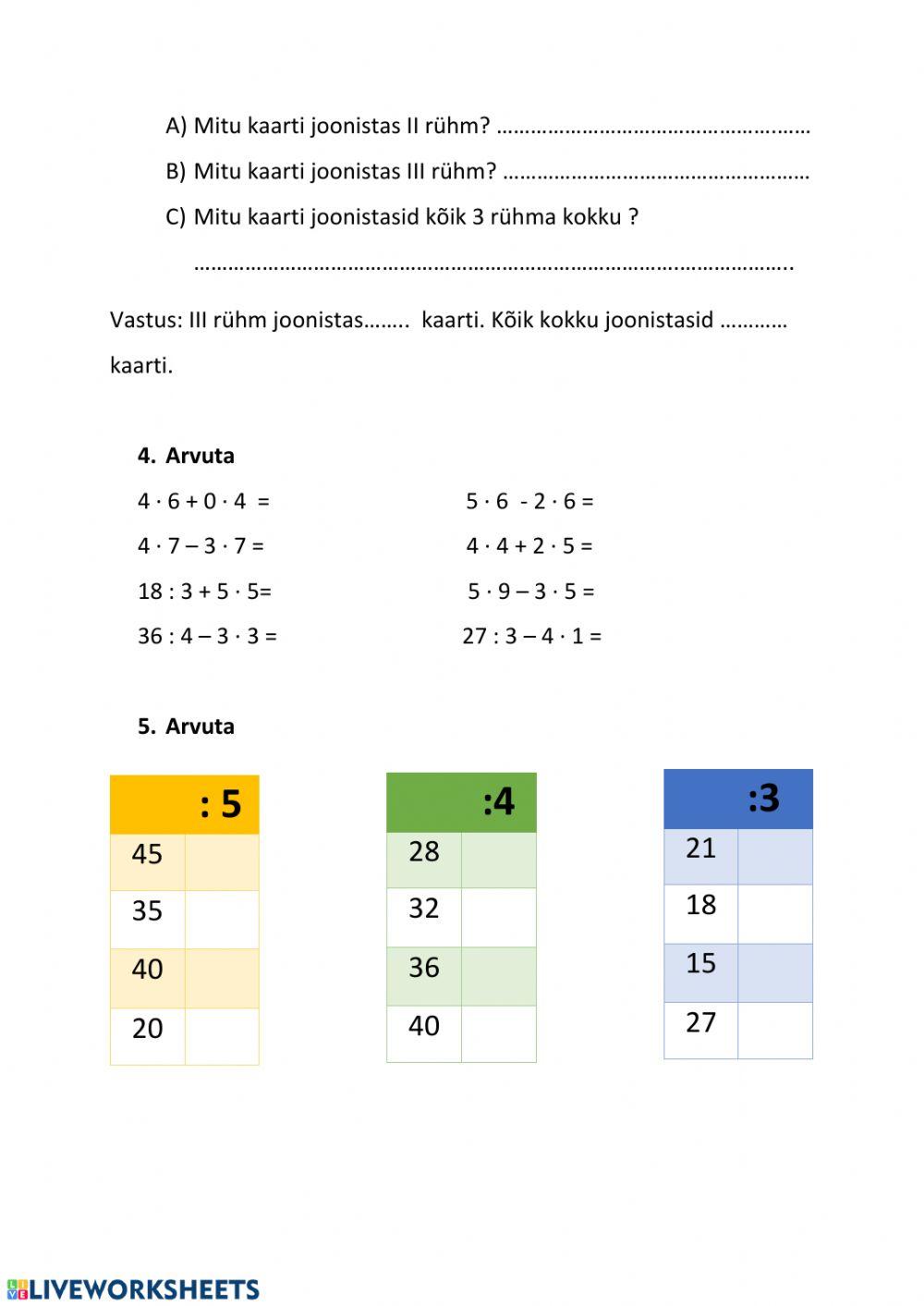 Matemaatika kontrolltöö