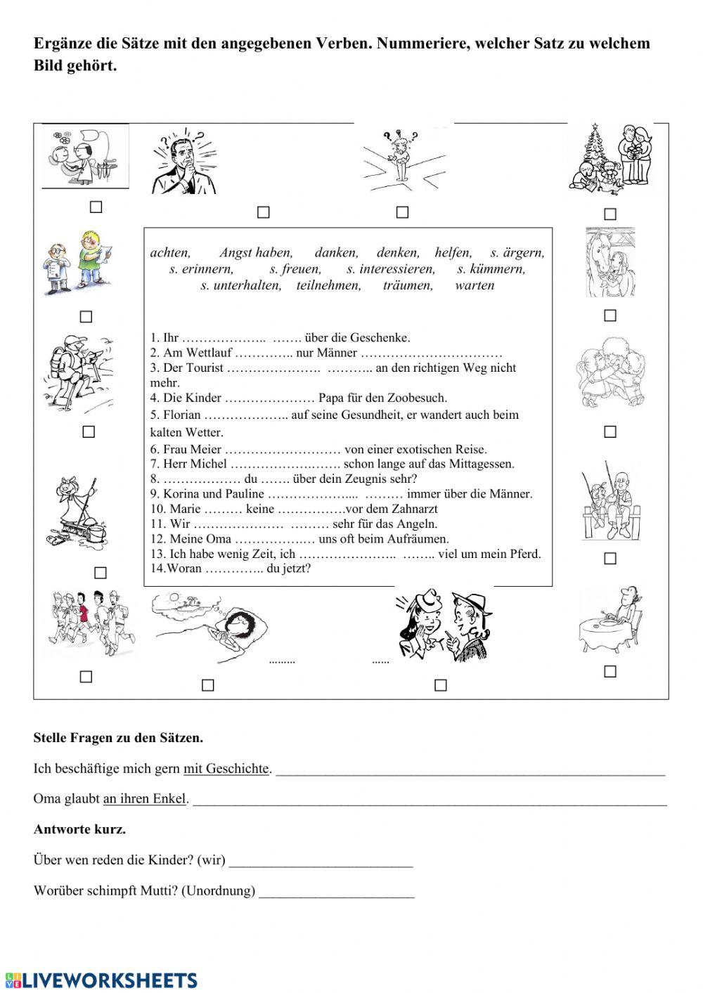 Verben mit Rektionen