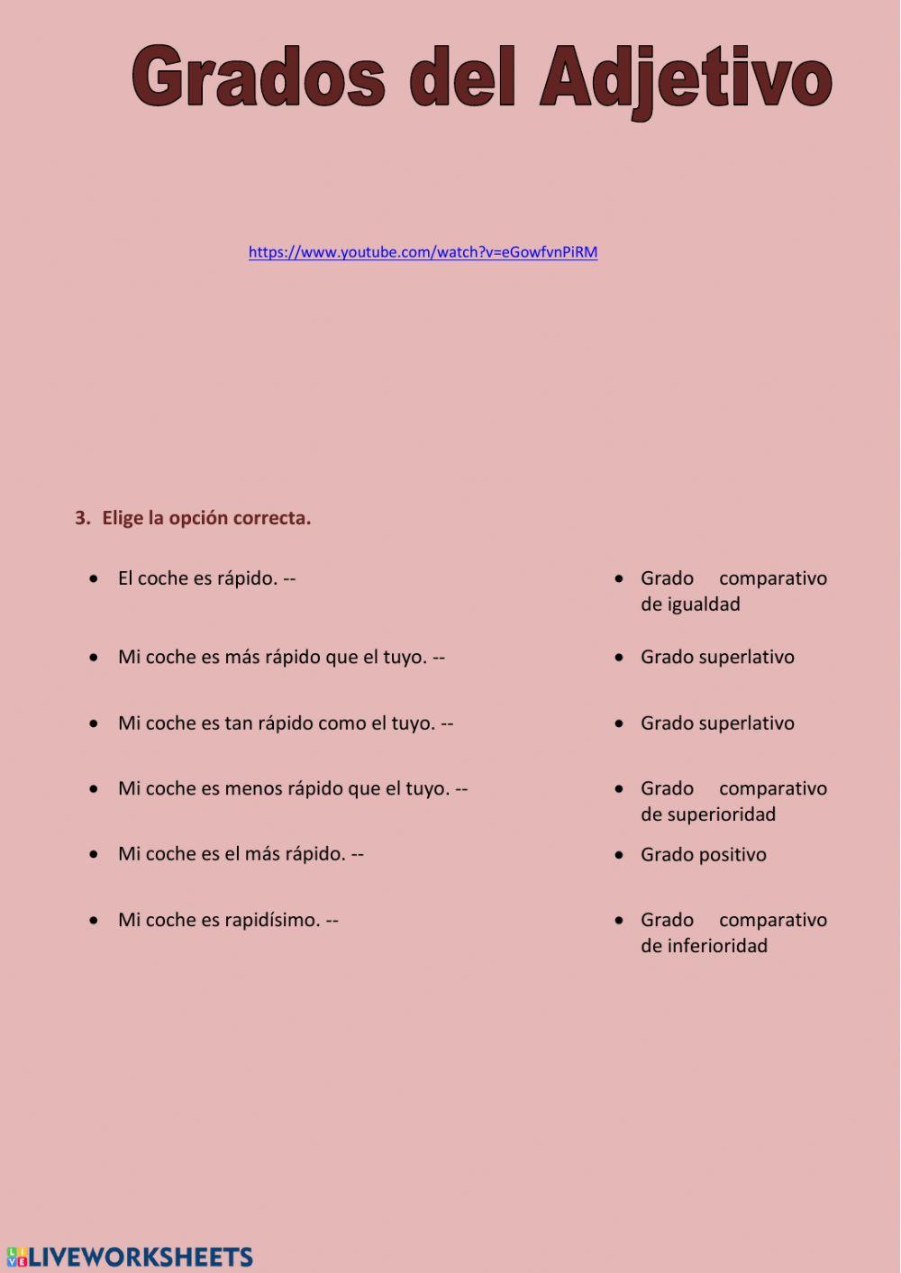 REPASO SUSTANTIVOS - ADJETIVOS