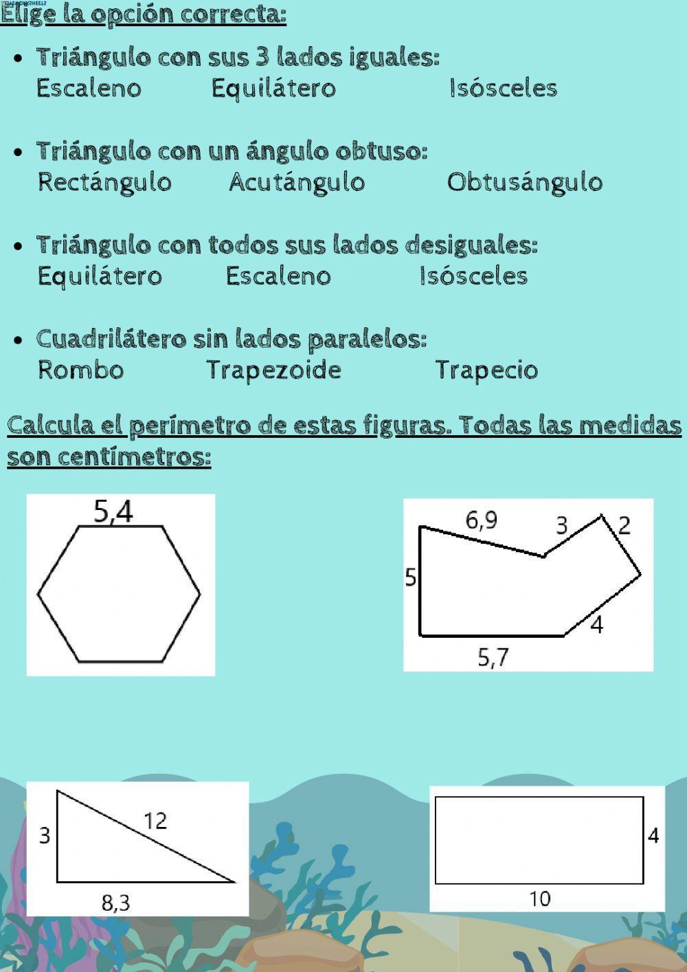 Examen geometría 4º