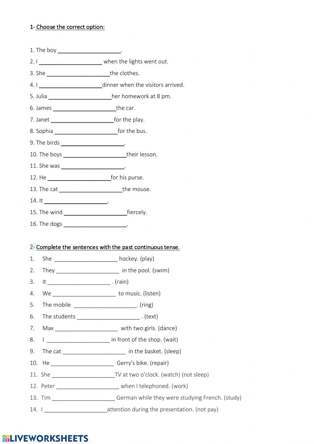 Past Continuous 1 with video