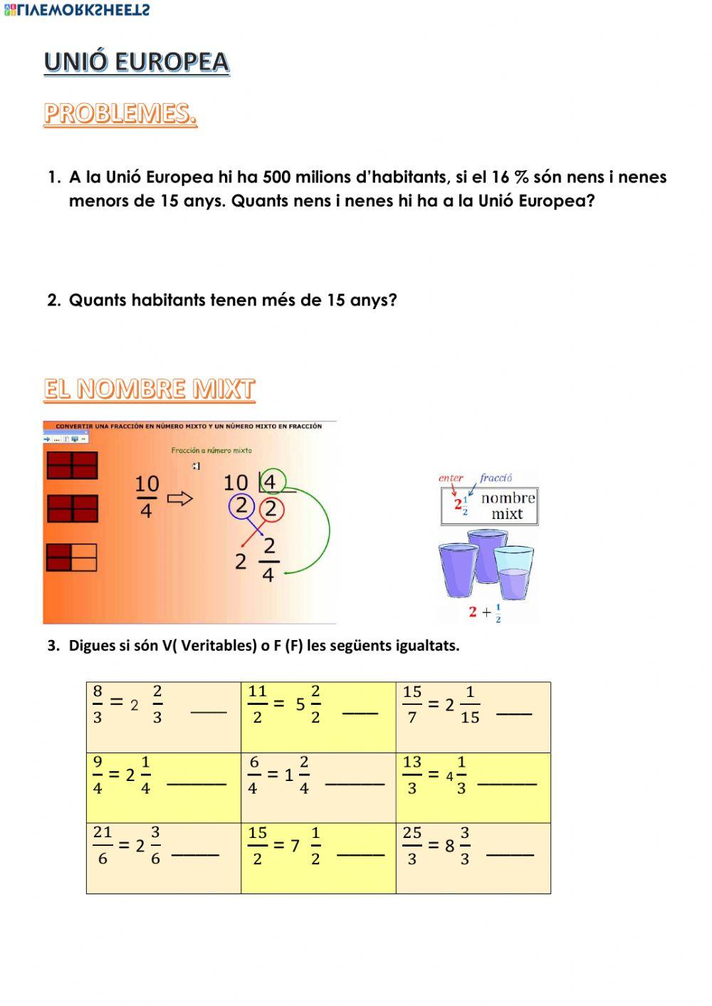 sumes i restes de nombre mixt