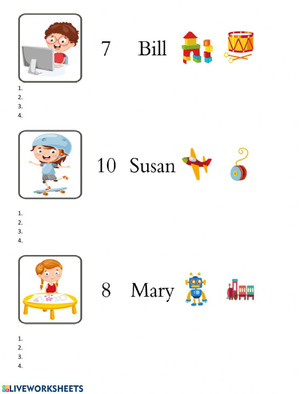 Writing practice - Basic sentences