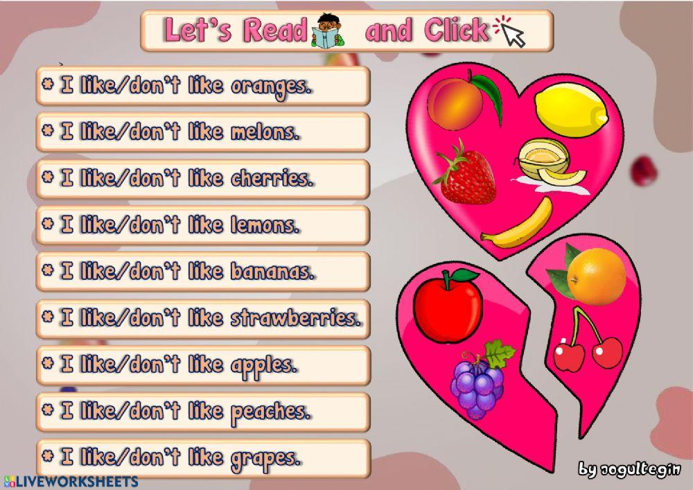 2.9. Fruits - Let's Read and Circle