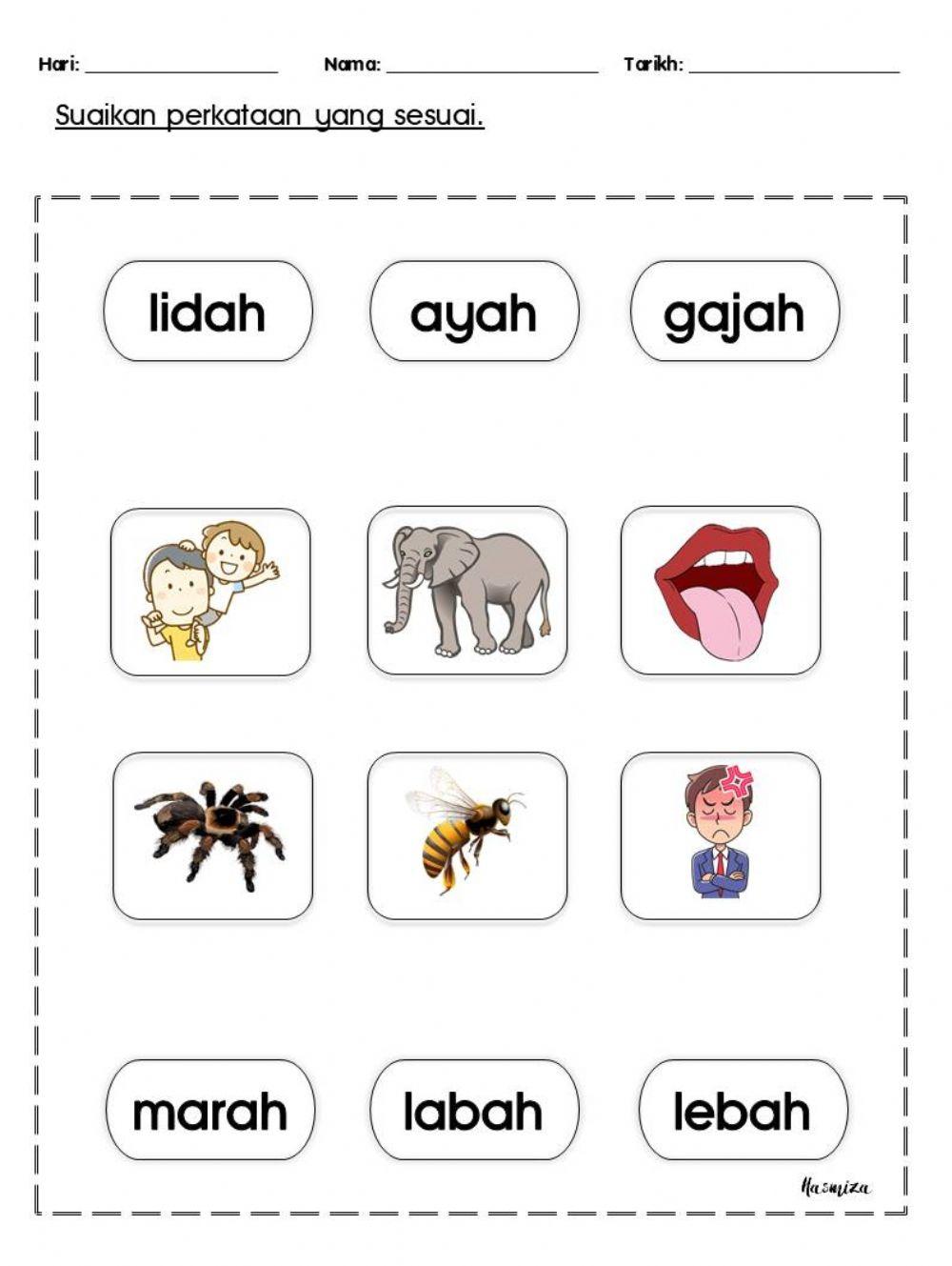 Perkataan KV KVK akhiran H