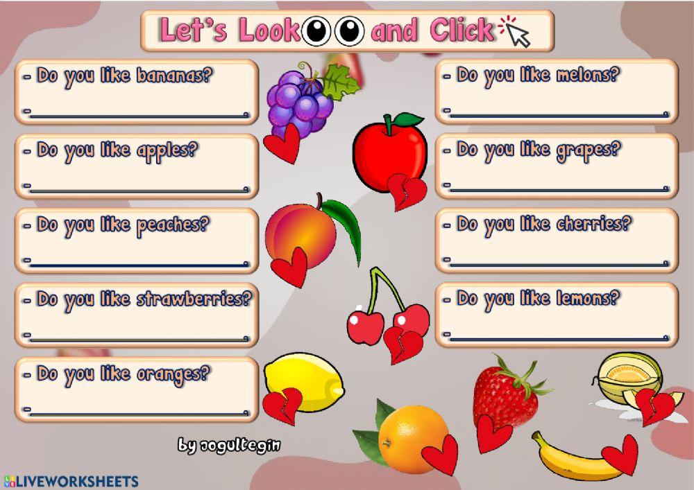 2.9. Fruits - Let's Read and Circle 2