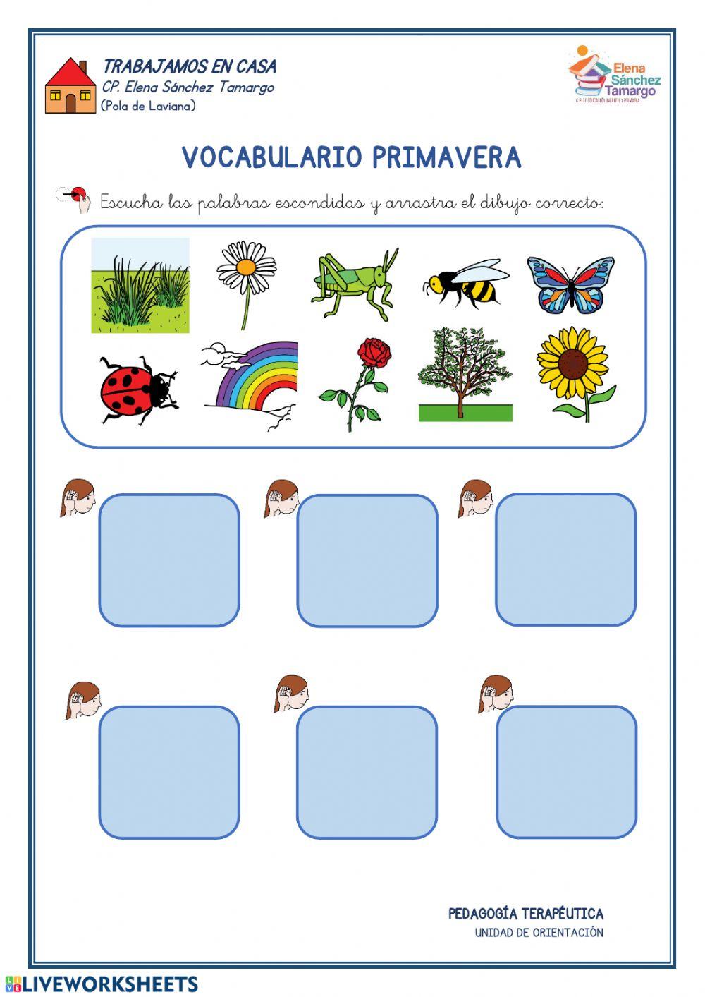 Vocabulario primavera Vocabulario primavera
