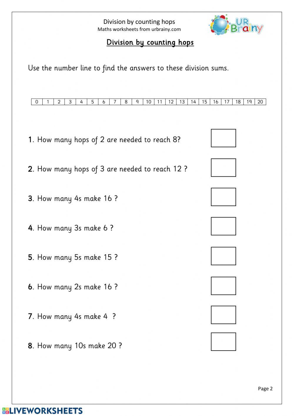 Division worksheet year 2 (SK CBN 1)