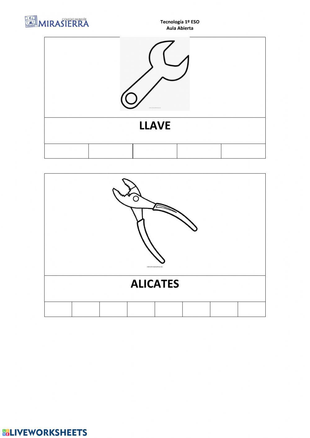 Vocabulario herramientas