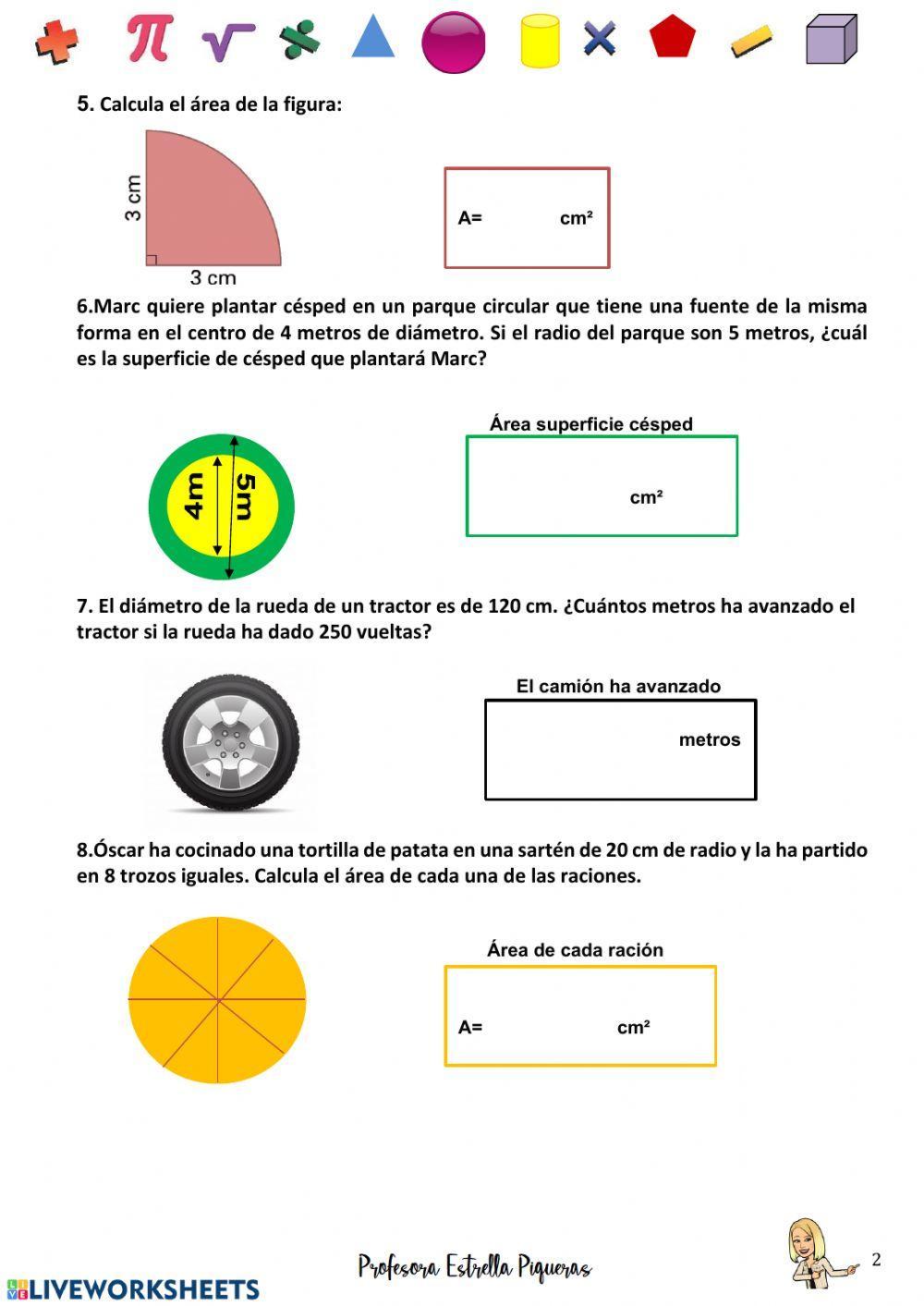 Áreas de las figuras planas