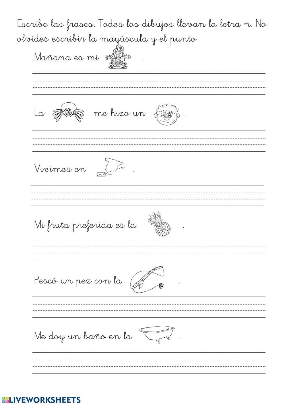 Escribir frases Escribir frases