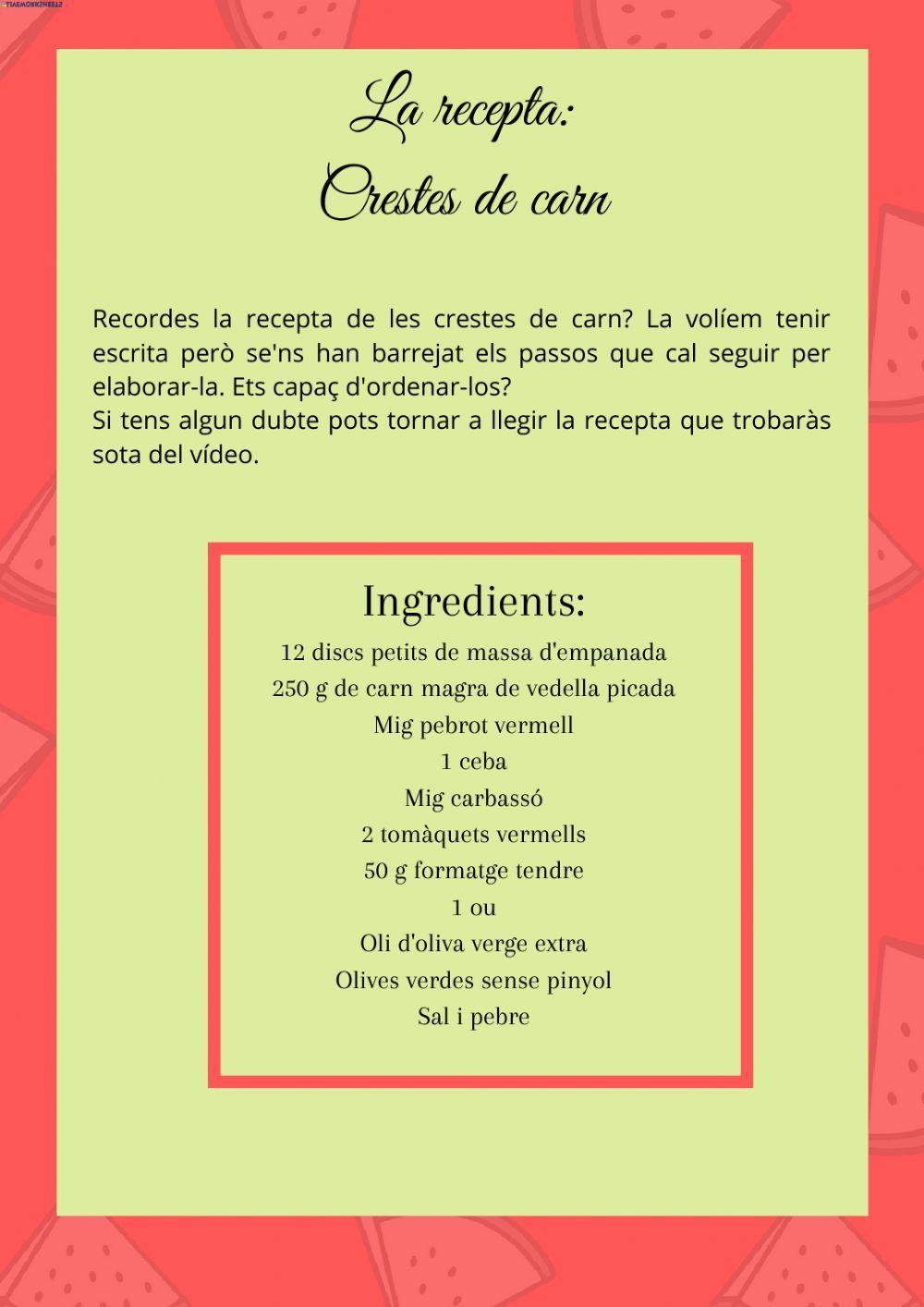 La recepta: Crestes de carn