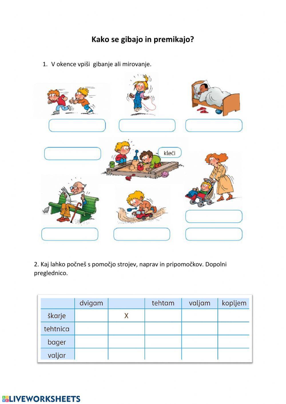 Gibanje in premikanje