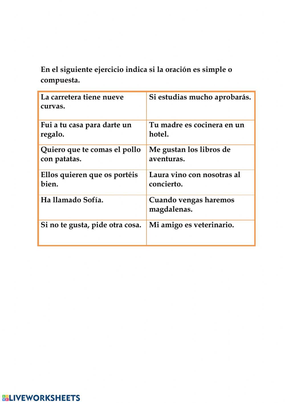 Oraciones activas-pasivas y simples-compuestas