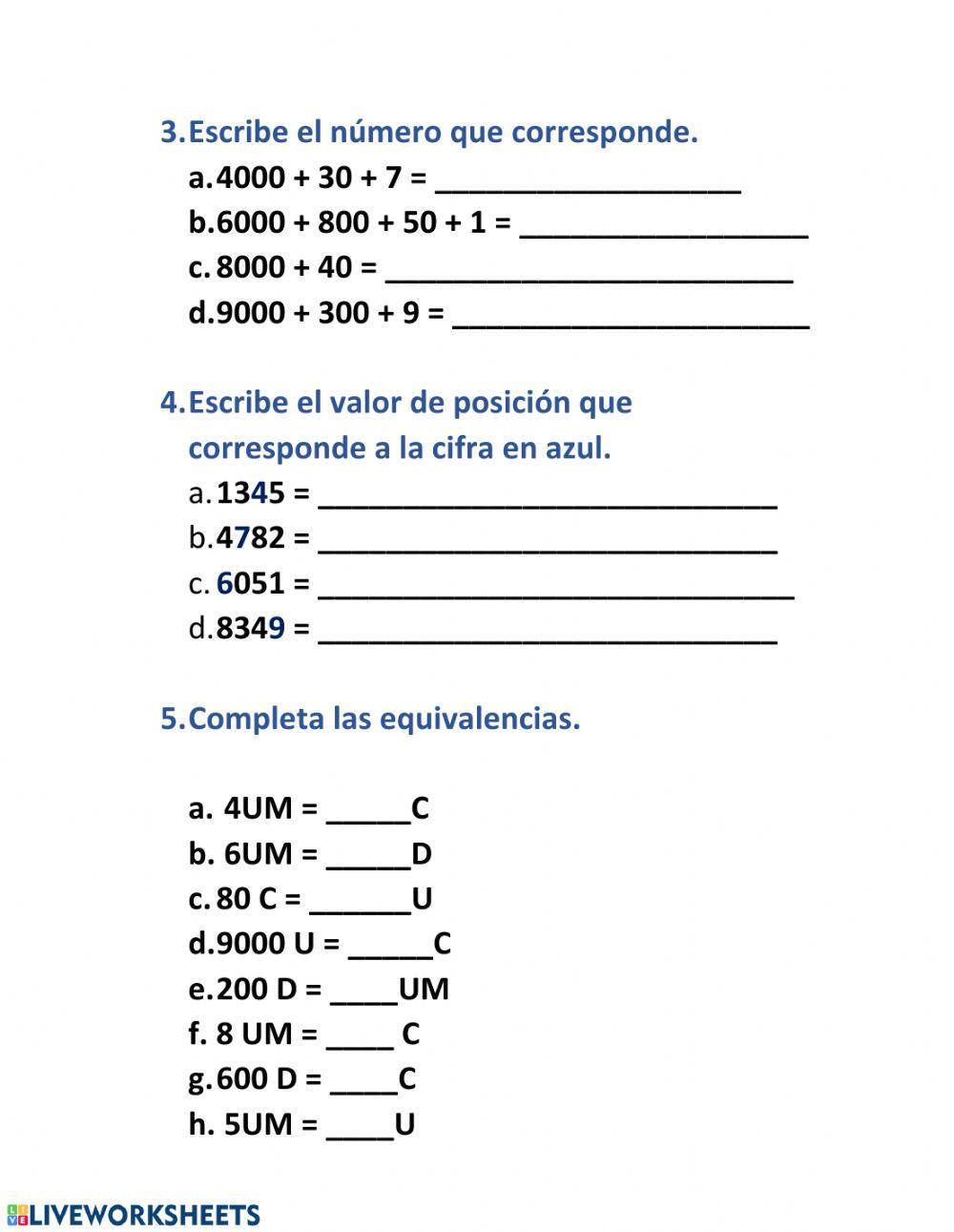Descomposición de números naturales.