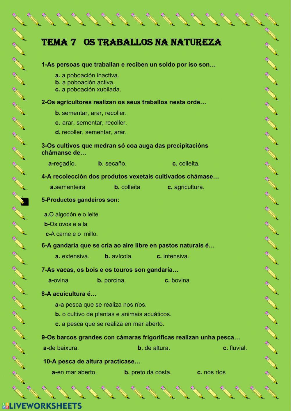 Os traballos na natureza