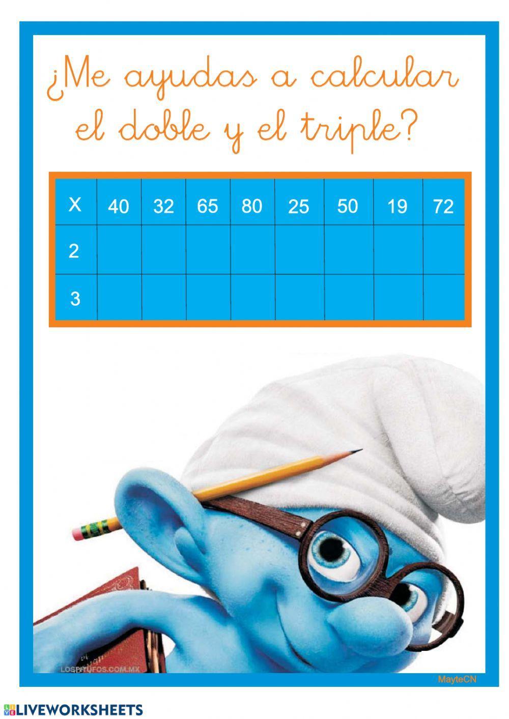 Calcular el doble y el triple