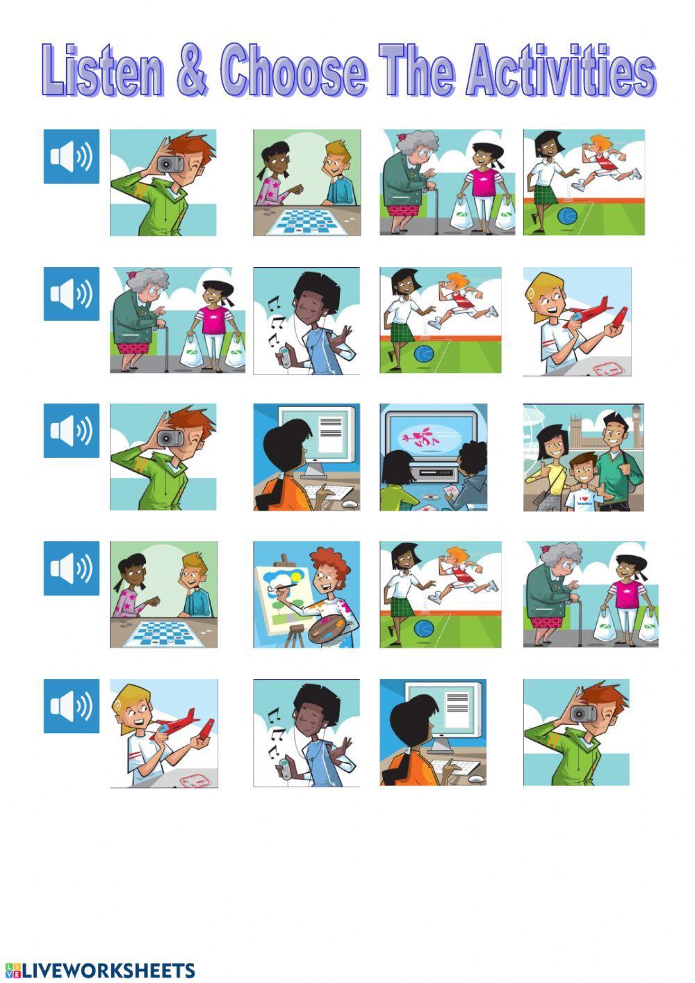 Listen And Choose The Activities