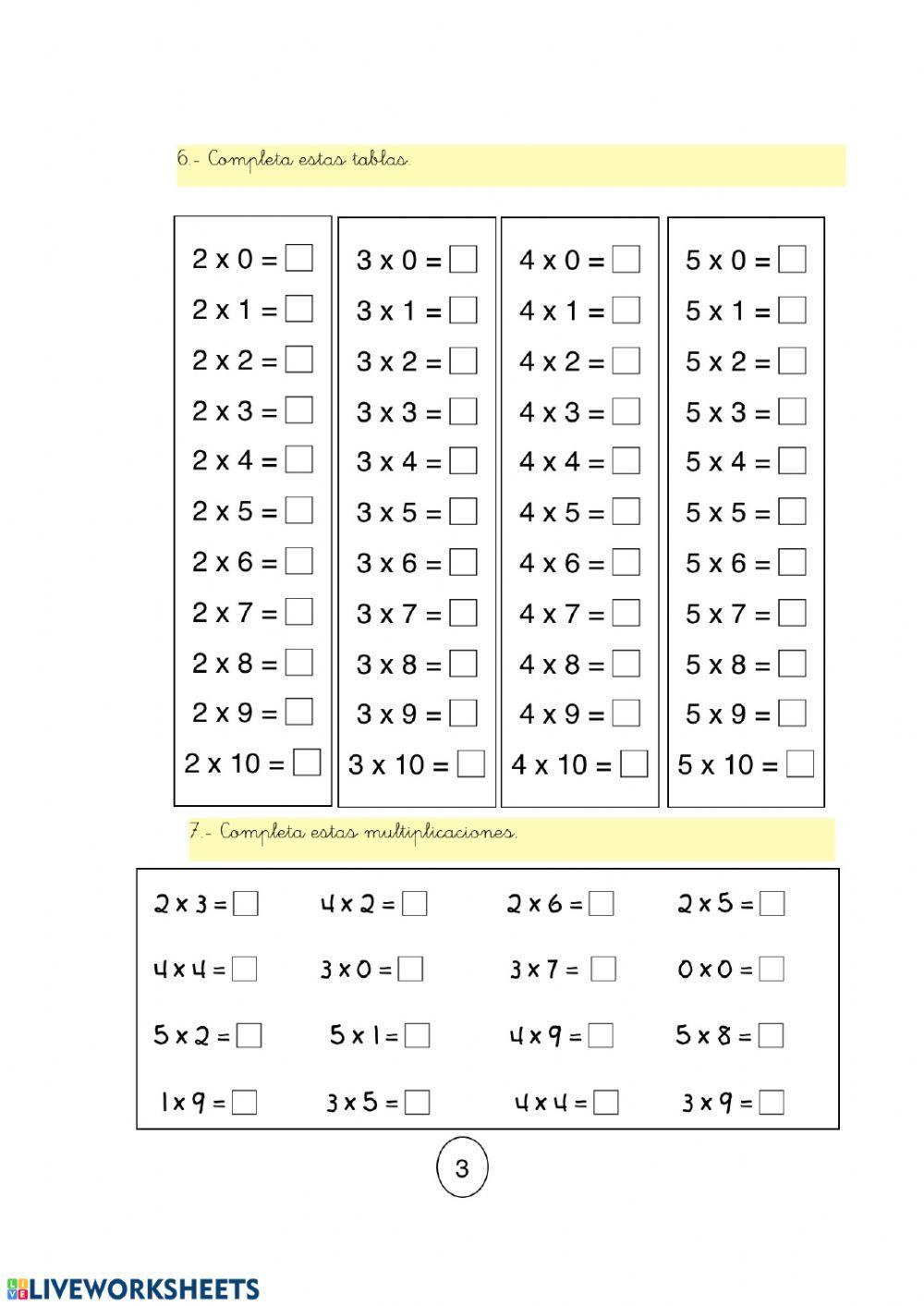 Tablas 2,3,4 y5