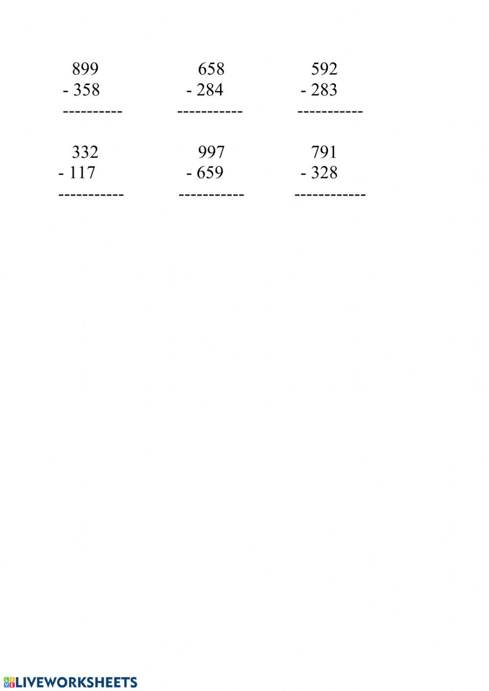 Lahutamine üleminekuga