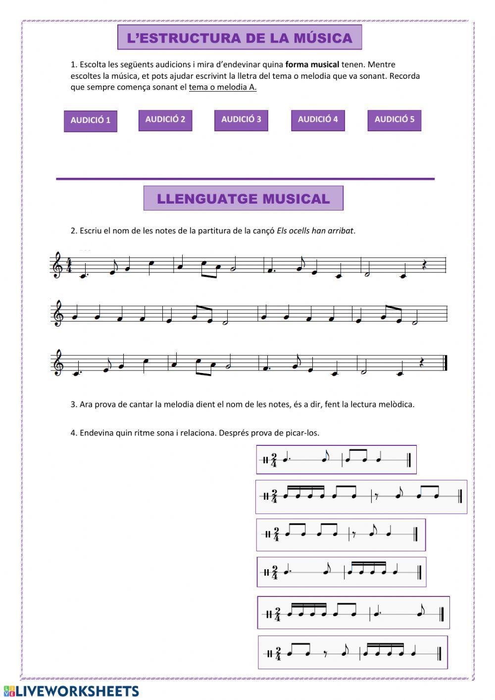 Formes musicals-LLenguatge musical