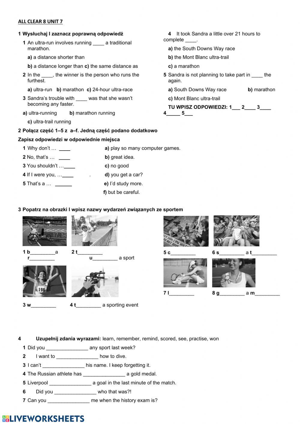 unit7 klasa 8 all clear