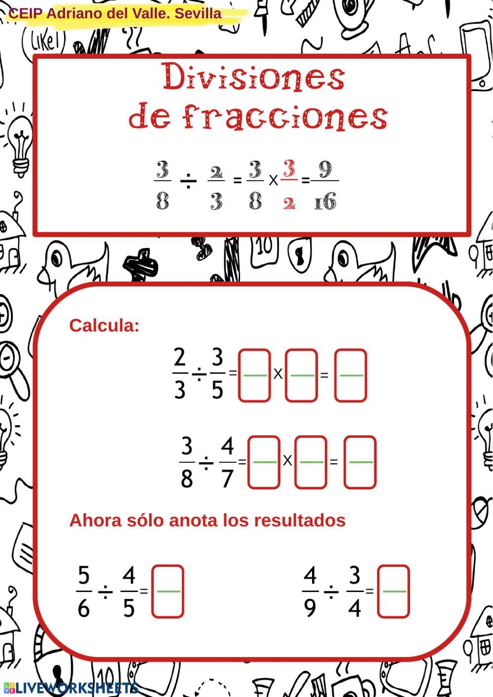 División de fracciones