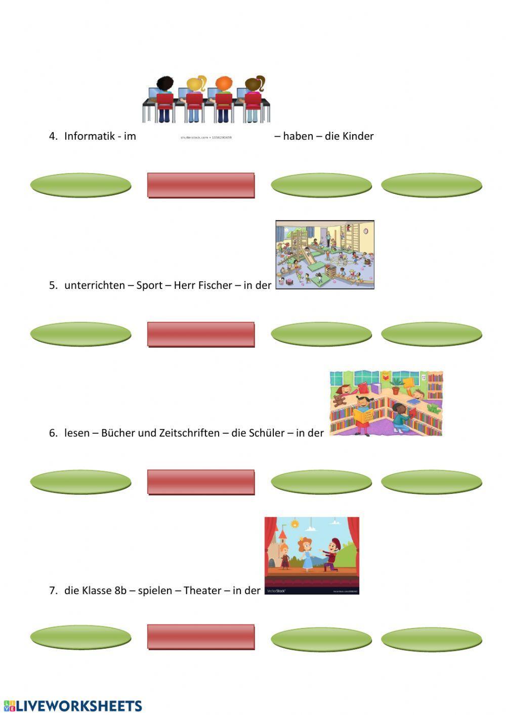 In der Schule - Satzbau und Vokabeln
