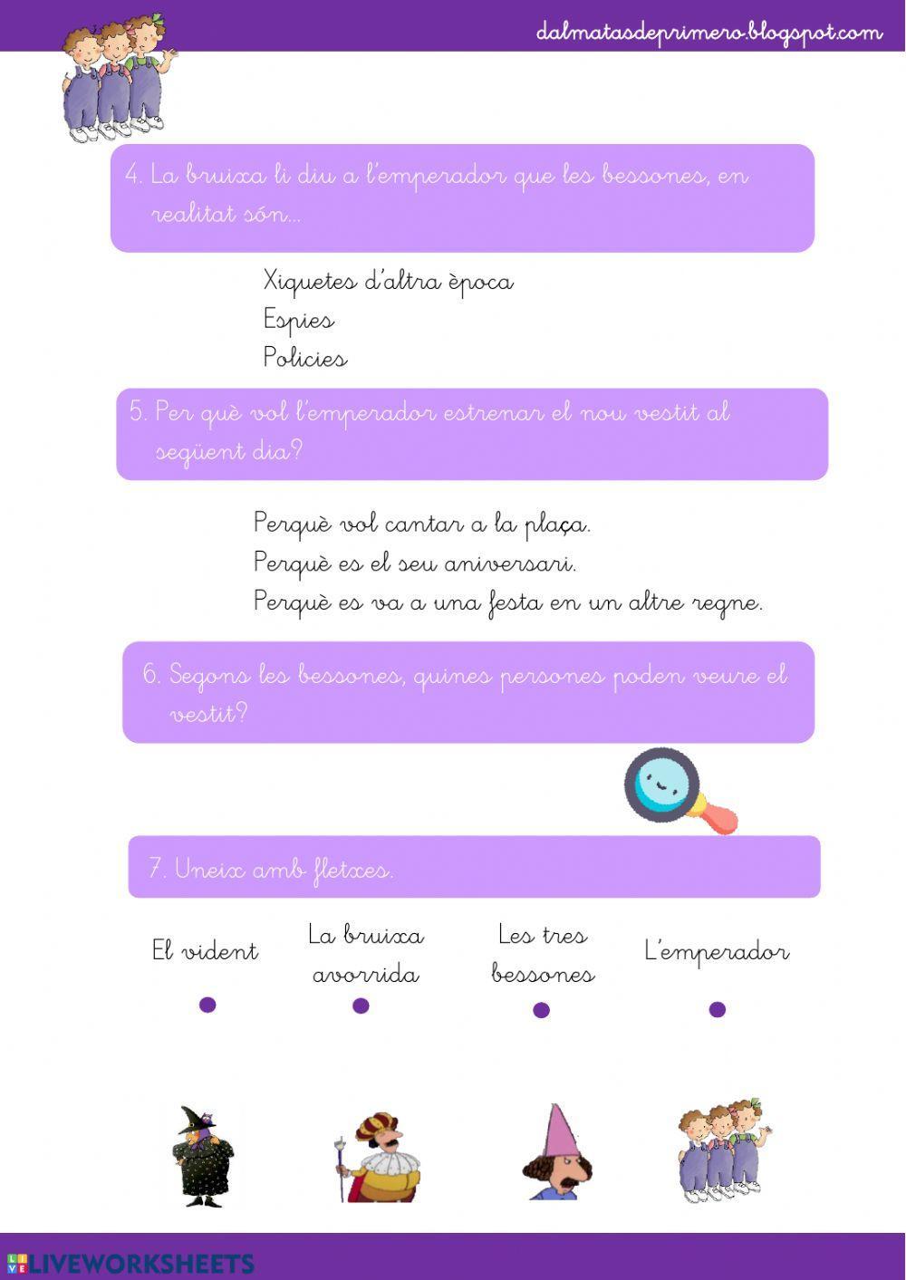 Ficha lectura comprensiva valenciano