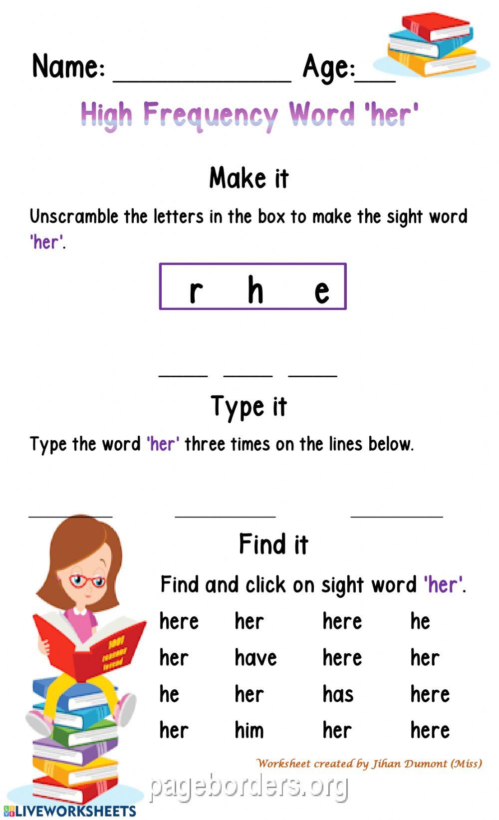 High Frequency Word 'her'