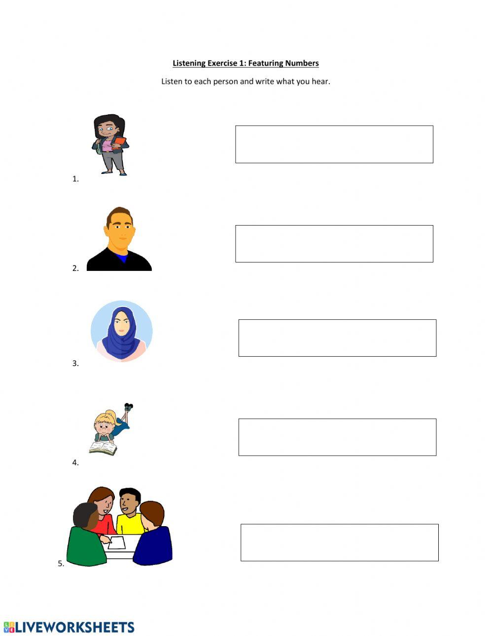 ESL Listening Exercise Featuring Cardinal and Ordinal Numbers Used in Context