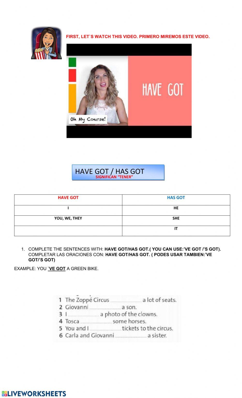 Have got and has got