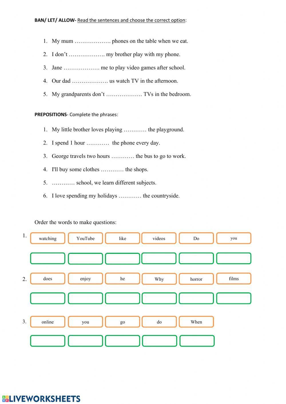 Review (ban-let-allow- Questions- phrases)