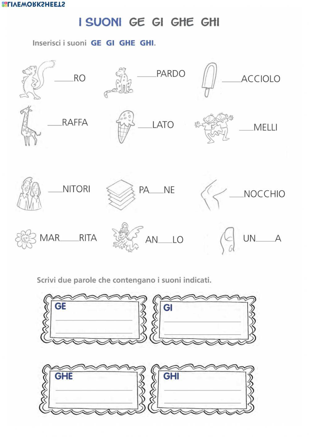 Gi ge ghi ghe worksheet Live Worksheets