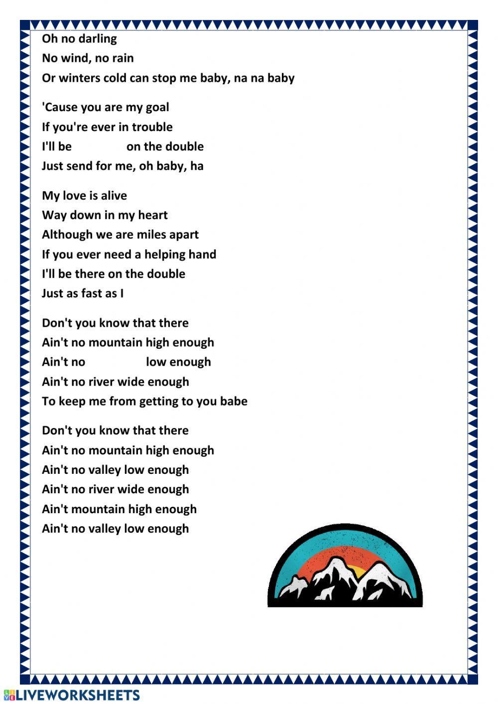 Ain't no mountain high enough