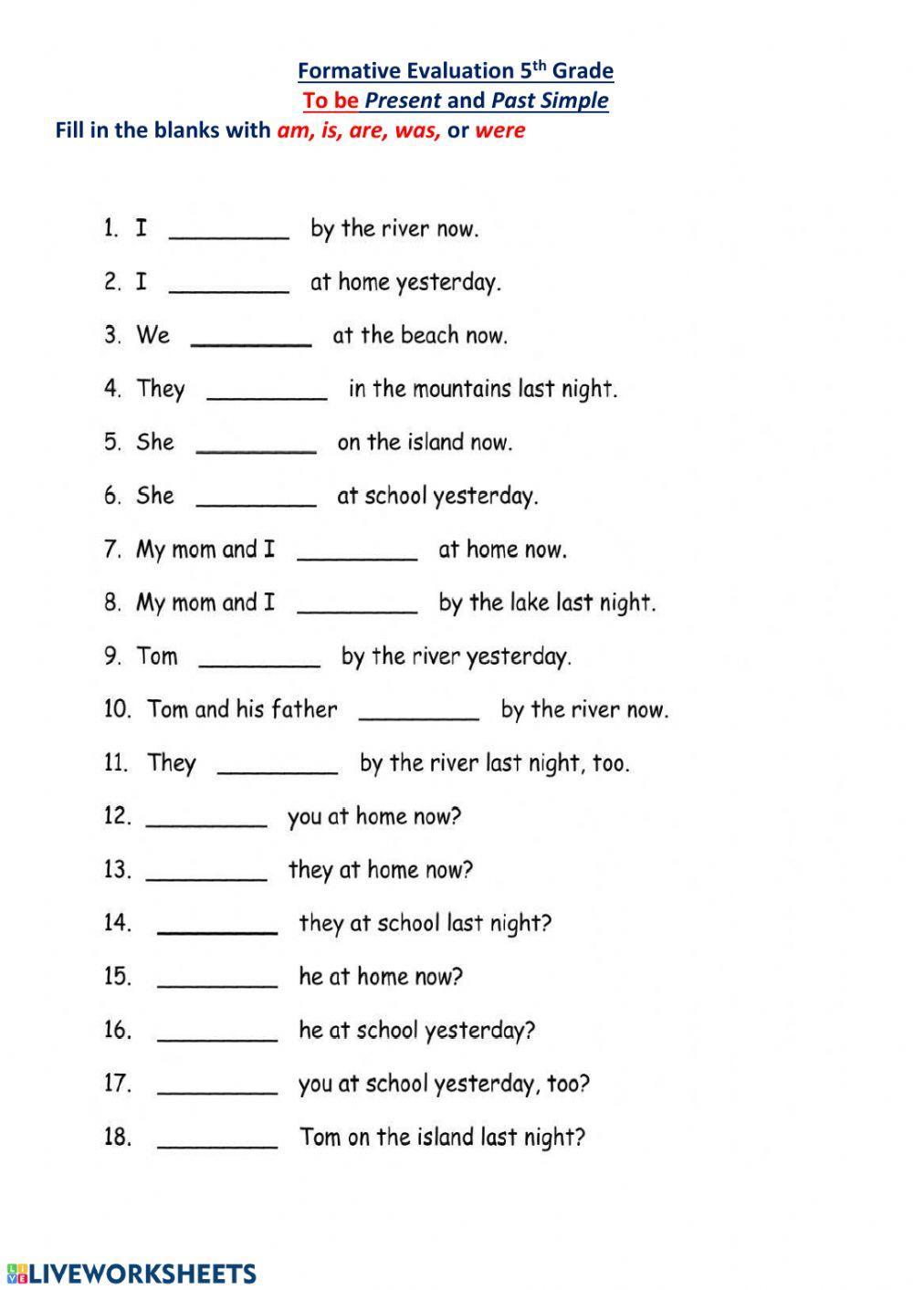 To be -Present-Past Tenses