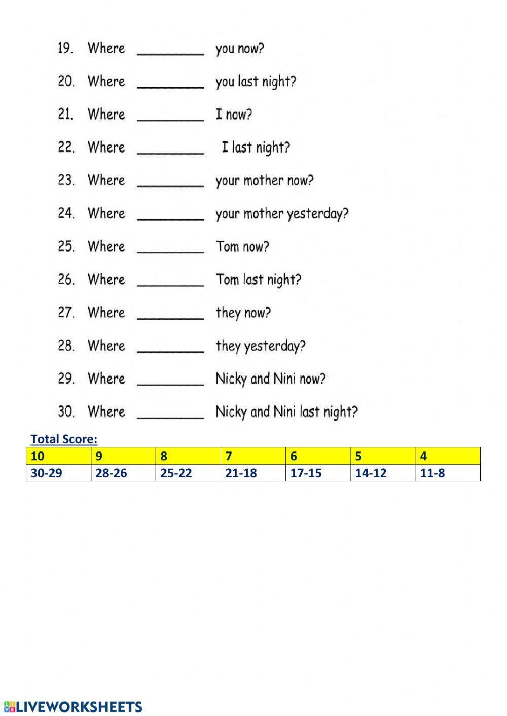 To be -Present-Past Tenses