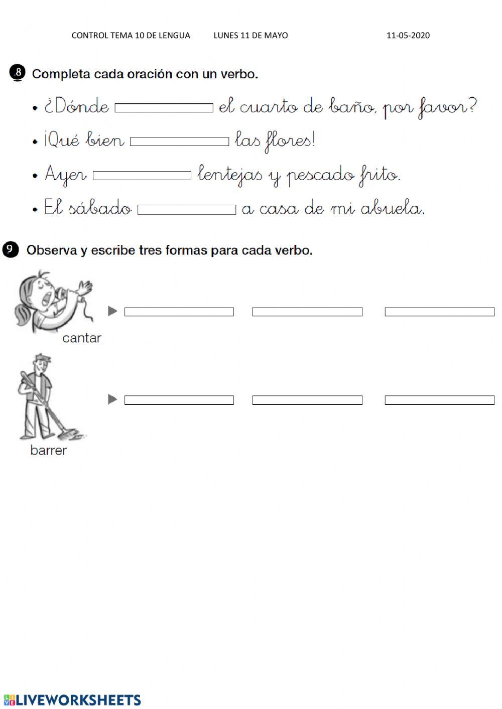 Control tema 10 de lengua