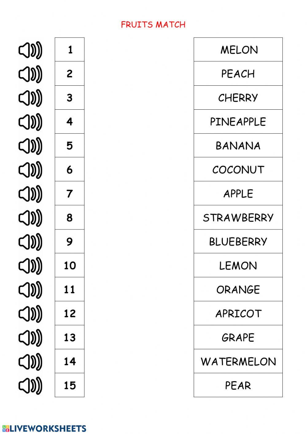 Fruits listen and match