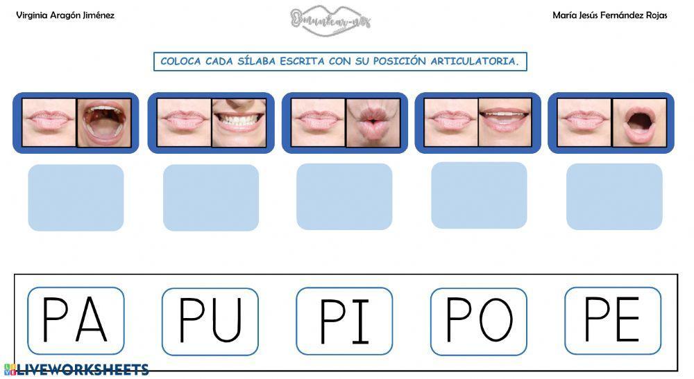 Asociación articulema-grafema p
