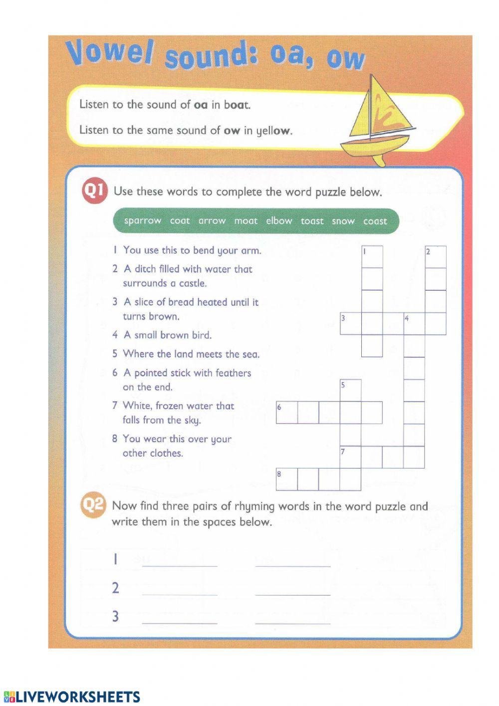 oa, ow, o-e page 11 oa, ow, o-e page 11