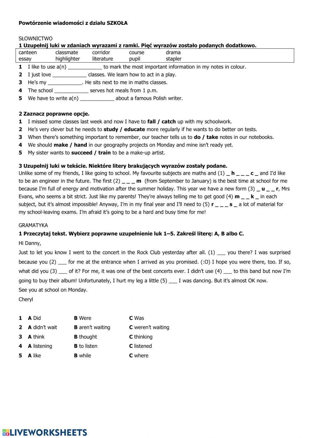 Repetytorium Ósmoklasisty SZKOŁA