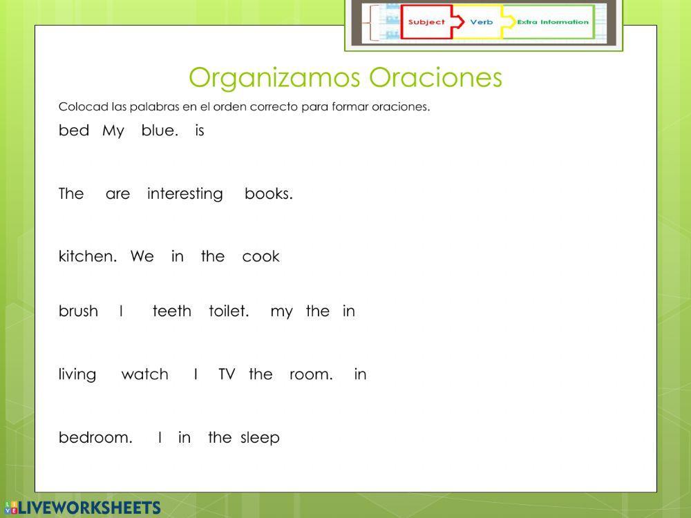 Organizar oraciones