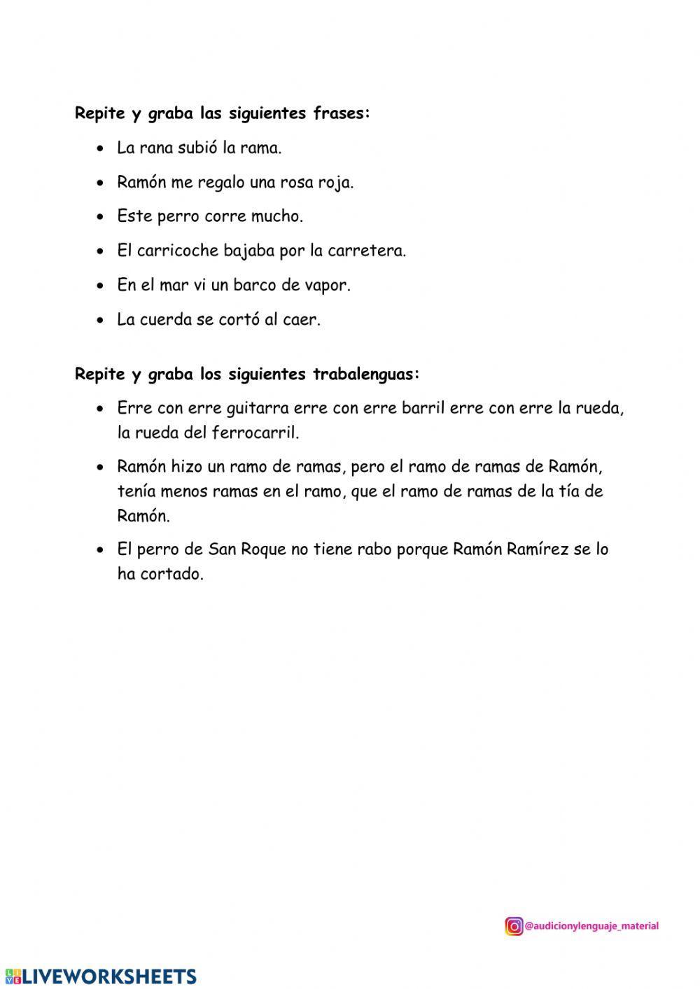 Ficha de la r vibrante múltiple