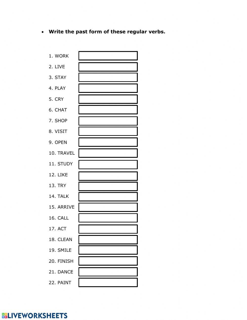 Past simple regular verbs