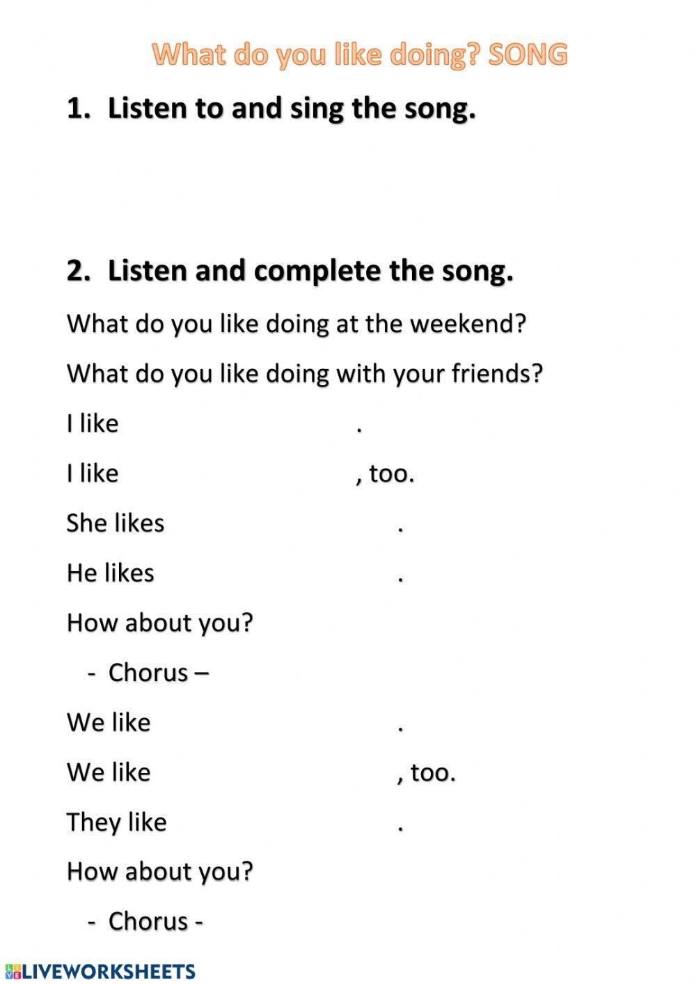 Song -What do you like doing?-