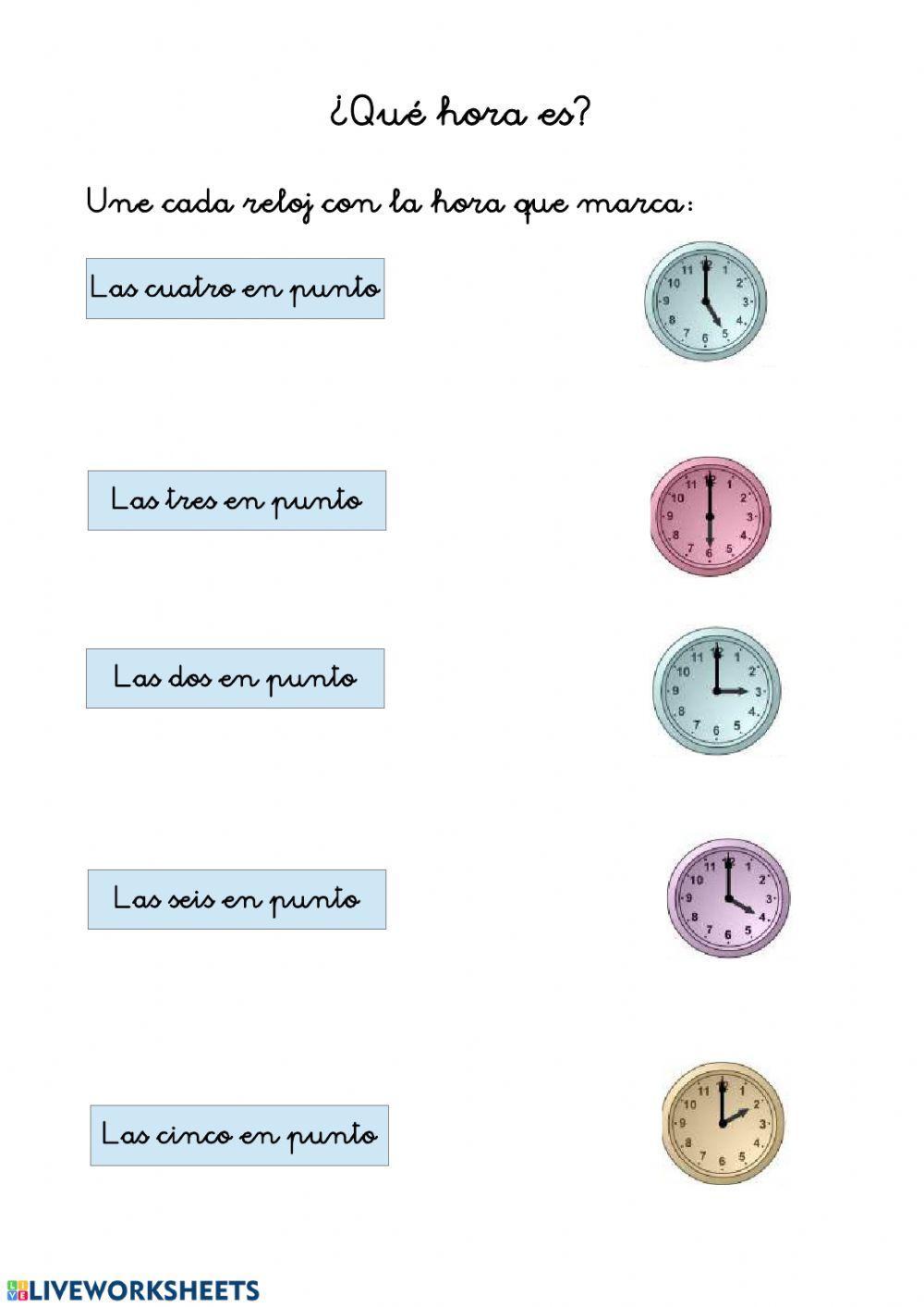 Las horas en punto